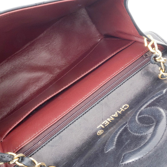 Chanel Matelasse Black Chain Shoulder Bag, Lambskin Leather, Women's, Black, ... - Picture 13 of 16